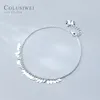 Colusiwei National Style ovale paillettes gland cheville 925 chaîne en argent Sterling Bracelet pour jambe femme pied bijoux pour femmes
