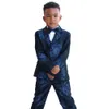 Printing Floral Boy Formal Suits Dinner Tuxedos Little Children Groomsmen Kids For Wedding Party Evening Suit Wear 3 pieces
