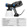 600W HVLP Spray Gun Hushåll Elektrisk färgspray 1000ml 4 munstycken Easy Spraying High Power Pneumatics Airbrush Prostormer 210719