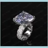 Europe And America Yellow Gold Plated Bling Ice Out Big Diamond Cz Stone For Nice Jewelry Z209S Band Rings Dr1Gp