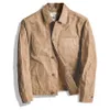 MADDEN Retro Khaki Jacket Male Size M To XXL Waxed Canvas Cotton Jacket Military Uniform Light Casual Work Jacket 201114