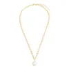 Pendant Necklaces Kissme Multi-layered Gold Color Alloy Link Chains For Women Bohemian Unique Baroque Imitation Pearl