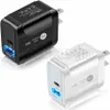 Snabb snabbladdare 18W Typ C PD QC3.0 EU US UK AC Home Travel Wall Chargers för iPhone 11 12 SAMSUNG S20 S21 Obs 10 HTCS