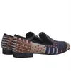 Zapatos de vestir con estampado de bandera estadounidense, zapatillas mocasines para hombre, para fiesta y banquete, suela roja, zapatos informales para hombre de talla grande