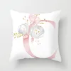 Pink Letter Decorative Cushion Cover Wedding Party Decoration Pillow Cover Peach Skin Sofa Pillowcase w-01286