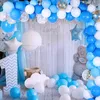 113pcs Ballon Guirlande Arch Kit Rose Bleu Latex Ballons À Air De Mariage Décor Baloon Baby Shower 1er Anniversaire Garçon Fête Fournitures 210719