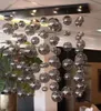 Classic Chrome Bubble Lighting Lamp Murano Glass Ball Pendant Light Fixture LED Lustre Indoor Home Hotel Table Top Chandeliers