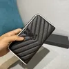 Top quality Genuine Luxurys Designers Leathe Wallets Fashion Y SINGLE Uomo Porta carte da donna Mini portafoglio in pelle di agnello nera Portamonete con slot interno