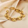 Link Chain Punk Mariner Anchor Link Bracciale grosso per donne uomini 18K Dichiarazione in acciaio inossidabile oro oro9355941