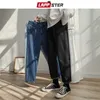 LAPPSTER Hommes Printemps Noir Coréen Couleurs Jeans Hommes Streetwear Bleu Denim Pantalon Homme Modes Maigre Vêtements Plus La Taille 211111