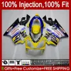 Kroppsinsprutningsform för Honda CBR 600F4 600CC 600 F4 FS CC 1999-2000 karosseri 54NO.87 100% passform CBR600FS CBR600F4 1999 2000 CBR600 F4 99 00 OEM Fairings Kit Gul Glossy Blk