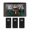 Wanduhr Digitale Wetterstation 3 Sensoren Wireless Indoor Outdoor Thermometer Hygrometer Barometer Prognose Moderne Uhr -40 210930