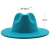 Hommes simples femmes Lake bleu fedora jazz chapeau britannique style trilby fête formel panama cap robe chapeau cowboy