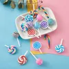 Charms Pandahall 42pcs / Box Polymer Clay Wisiorki Urok Cute Lollipop Cukierki z żelaznymi pętlami dla biżuterii Dokonywanie DIY Keychain Kolczyk