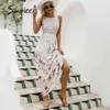 Blumendruck-Streifen-Sommerkleid für Frauen, böhmische Mode, elegante Midi-Kleider, lässige Frühlingsnähte, Damen 210414