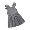 女の赤ちゃん服夏の新しいコットングリッドプリントガールドレス幼児の女の子服子供たちのドレス子供たちの毎日の服用1-5Y Q0716