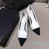 Women shoes Sexy Designer- Pointed Toe Pearl Pumps Mules Slingback High Heels Runway spell Color Wedding Party High Heels ccity