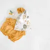 夏の幼児の赤ちゃん女の子衣装服2個セット幼児トップスショーツかわいいカジュアル子供服210429