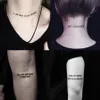 Vattentät tillfällig tatuering klistermärke Black Devil English Letters Tatoo Fake Tatto Neck Wrist for Woman Men4165724