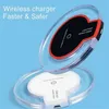 Chargeur sans fil chargeur de téléphone Pad Portable fantaisie cristal universel LED éclairage tablette K9 charge pour iphone XS MAX Samsung S10e Plus