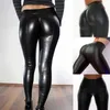 Women Stretch Pants Plus Size Sweatpants Wet Look Butt Lift Leather PV Skinny Leggings Trousers ropa mujer 211215