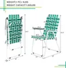 Garden Sets 2pcs Steel Tube PP Webbing Bearing 120kg Folding Beach Chair Light Green Strip