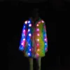 Vente Led Manteau De Fourrure Personnalité Cool Effet De Lumière Performance Vêtements Costumes De Scène Costumes D'Halloween Femmes 211207