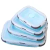 4 PCS Silicone Lunch Box Portable Bol Coloré Pliant Récipient Alimentaire Lunchbox 350/500/800/1200ml Écologique 211108