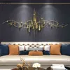 ノルディックライト高級リビングルームメタル現代装飾品寝室装飾ソファ背景壁のペンダント210414