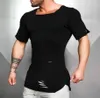 Nouveau 2021 coton t-shirt t-shirt vintage trou déchiré t-shirt hommes mode décontracté top tee hommes hip hip hop actif des vêtements de fitness Tshirt mâle