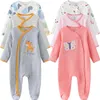 Unisex Baby Pagliaccetto 2 / 3pcs manica lunga tute per ragazzo nato ragazza primavera da 0 a 12 mesi vestiti infantili set 100% cotone 211101