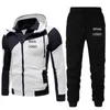 Outono inverno homens sets marca sportswear tracksuits 2 peças conjuntos de roupas masculinas hoodies + calças conjuntos masculino streetswear casacos 211006