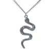 Collane con pendente a forma di serpente punk casual Collana con dichiarazione di gioielli da uomo color argento dorato