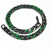 jewelry luxury high quality designer Ins hip hop fashion simple black chain green baking paint personalized trend Cuban Bracelet5543262