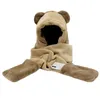 Czapka / Czapki Czaszki Cute Bear Ears Plush Hat Scarf 3 w 1 Rękawice Zestaw Słodka Opaska Kap Dla Kobiet Teen Girls Wiatroodporny Combo