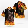 Men's Casual Shirts Halloween Skull 3D Printd Summer Breathable Beach Hawaii Shirt Short-Sleeved Streetwear 5XL Oversized Harajuku Tops