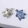 Colorido Rhinestone Turtle Brooches Pins Para Mulheres Homens Animais Partido Causal Casaco Brooch Pins Presentes