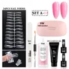 Prego Gel 13pcs definido para construção kit de extensão acrílica com lâmpada rápido draying UV manicure superior formas gl1863