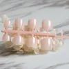 Candy DIY Fashion Colors Toe Nails 24pcs Acrylic False Toes Art Tips Fake Toenails lovely Light pink TP01