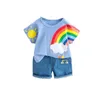 zomer twee stukken katoen jongens kleding sets zomer mouwloze kinderen sets mode meisjes kleding pak casual schattige outfits 1-5t G220310