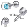 Cristal Cartilage Boucles D'oreilles Oreille Piercing Tragus Helix Barbell En Acier Inoxydable Boucle D'oreille Barre pour Femmes Hommes Corps Autres Bijoux