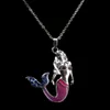 Sea-Maid Mood necklace Emotion Feeling Temperature Mermaid Pendant necklaces 120pcs