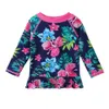 Baohulu Floral Baby Long Sleeve Girls Swimsuit Two Pieces Upf50+ Children Toddler Swimwear Beach Bathing Suits