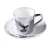 Mughes Ins Specchio Reflection Cup Tagle Tagle Ceramic e Saucer Set Lion Funny for Friend Birthday Gift WF 213P