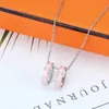 Rose Gold rostfritt stål Fashion Pendant Emalj Rainbow Letter Charm Necklace For Women Lover Coar Lovers Gift Jewelry281T