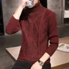 Jul Turtleneck Mens Höst Ny ulltröja Man Hög Neck Koreansk stil Slank Handsome Youth Casual Strikked Sweater Y0907