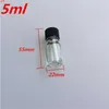 En gros 5 ml Mini Bouteilles En Verre Transparent avec Bouchon Anti-Fuite Clair Liquide Bocaux Huile Essentielle 24 pcs/lotgood qté