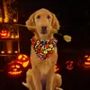 Dog Apparel Polyester Dogs Bandana Cat Triangle Bibs Puppy Scarf Neckerchief Pumpkin Skull Pattern Halloween Pet Supplies XBJK2106