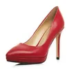 Originele intentie vrouwen platform pumps puntige neus sexy dunne hoge hakken elegante zwarte rode schoenen vrouw US maat 4-8,5 jurk