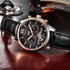 Zegarki na rękę BINSSAW Mężczyźni Automatyczny zegarek mechaniczny to targbillon Dial Black Leather Fashion Sports Zegarki Relogio Masculino Relijes